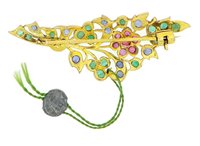 Brosche Sommer Dame in Gelbgold Pietre dure 10200322 - 10200322